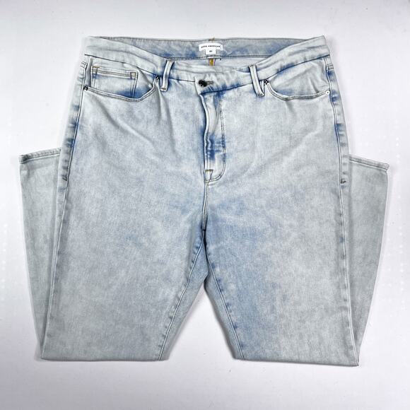 GOOD AMERICAN Good Waist Crossover Skinny Jeans Indigo018 - Picture 2 of 7